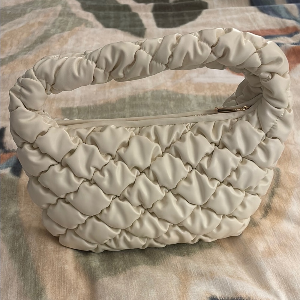 Cream Quilted Women's Bag